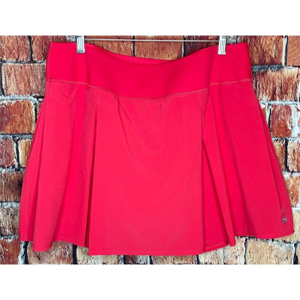 NWT PUMA Women's XXL PWRSHAPE Fashion Tennis Pleated Skirt Skort Short Rose Wine